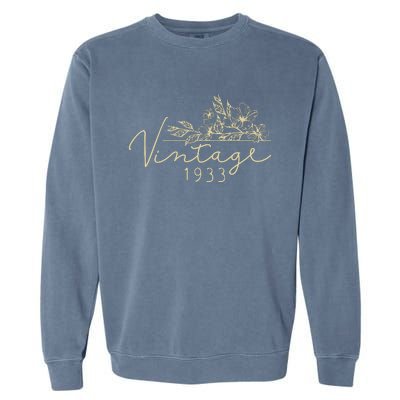 1933 Birthday Retro Original Parts 90th Birthday Garment-Dyed Sweatshirt