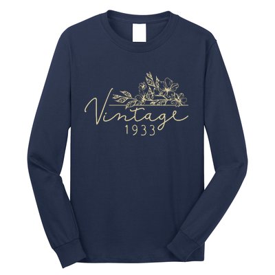 1933 Birthday Retro Original Parts 90th Birthday Long Sleeve Shirt