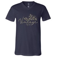 1933 Birthday Retro Original Parts 90th Birthday V-Neck T-Shirt