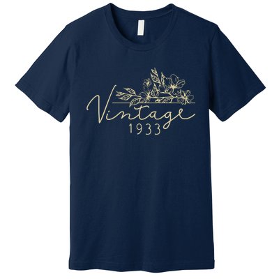 1933 Birthday Retro Original Parts 90th Birthday Premium T-Shirt