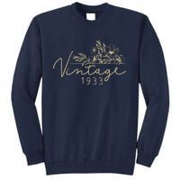 1933 Birthday Retro Original Parts 90th Birthday Tall Sweatshirt