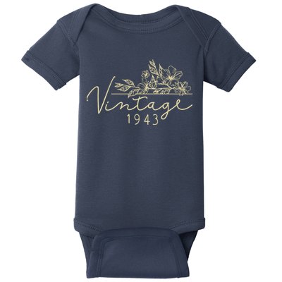 1943 Birthday Retro Original Parts 80th Birthday Baby Bodysuit