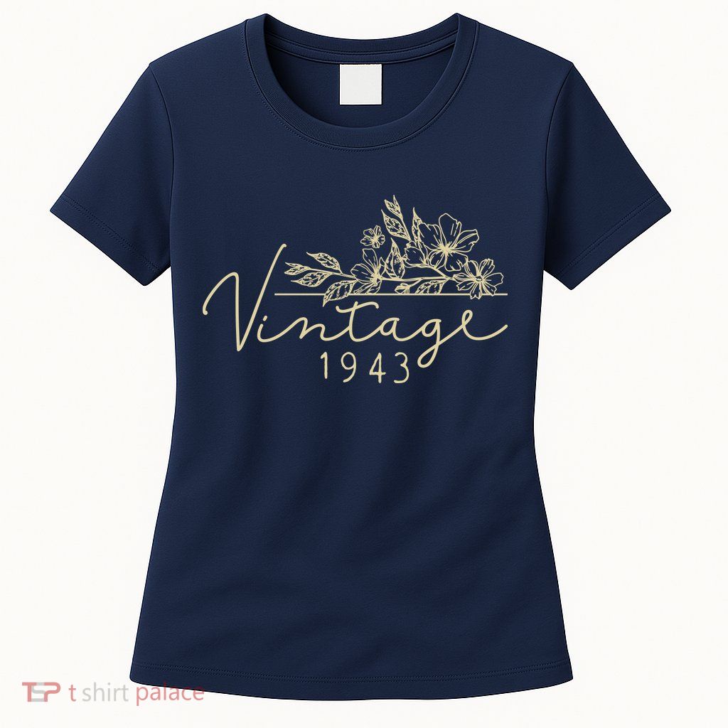 1943 Birthday Retro Original Parts 80th Birthday Womens T-Shirt