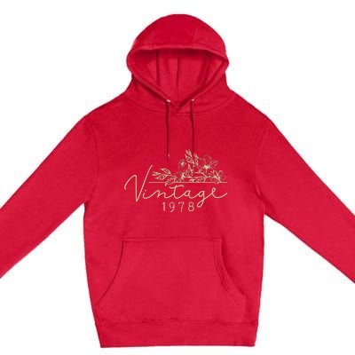 1978 Birthday Retro Original Parts 45th Birthday Premium Pullover Hoodie