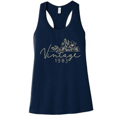 1983 Birthday Retro Original Parts 40th Birthday Women's Racerback Tank