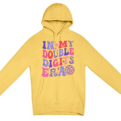 10th Birthday Retro In My Double Digits Era Premium Pullover Hoodie