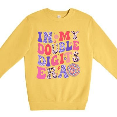 10th Birthday Retro In My Double Digits Era Premium Crewneck Sweatshirt