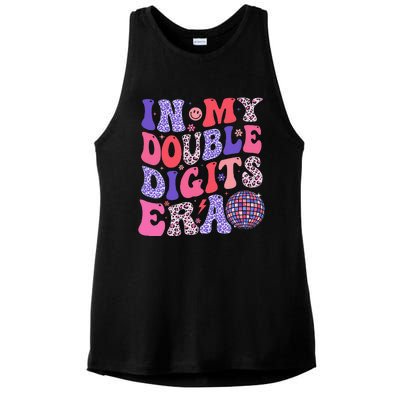 10th Birthday Retro In My Double Digits Era Ladies PosiCharge Tri-Blend Wicking Tank