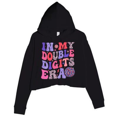 10th Birthday Retro In My Double Digits Era Crop Fleece Hoodie