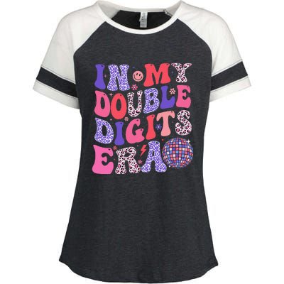 10th Birthday Retro In My Double Digits Era Enza Ladies Jersey Colorblock Tee