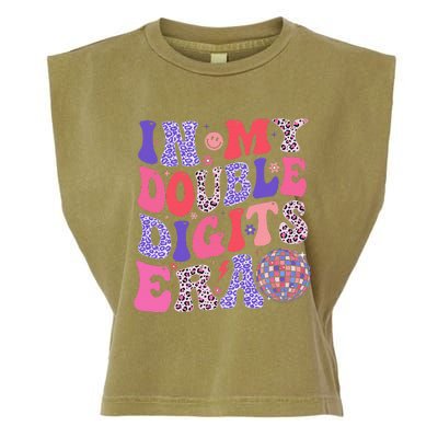 10th Birthday Retro In My Double Digits Era Garment-Dyed Women's Muscle Tee