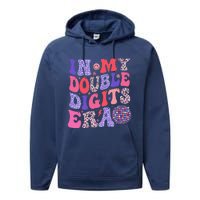 10th Birthday Retro In My Double Digits Era Performance Fleece Hoodie