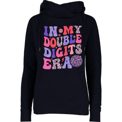 10th Birthday Retro In My Double Digits Era Womens Funnel Neck Pullover Hood