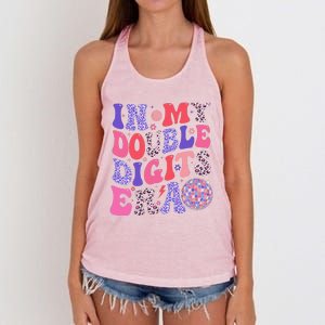 10th Birthday Retro In My Double Digits Era Women's Knotted Racerback Tank