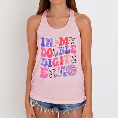 10th Birthday Retro In My Double Digits Era Women's Knotted Racerback Tank