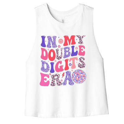 10th Birthday Retro In My Double Digits Era Women's Racerback Cropped Tank