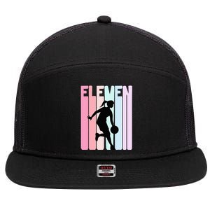 11th Birthday Retro Basketball Player 11 Years Old 7 Panel Mesh Trucker Snapback Hat