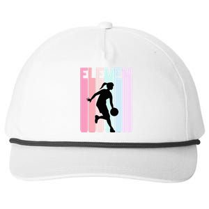 11th Birthday Retro Basketball Player 11 Years Old Snapback Five-Panel Rope Hat