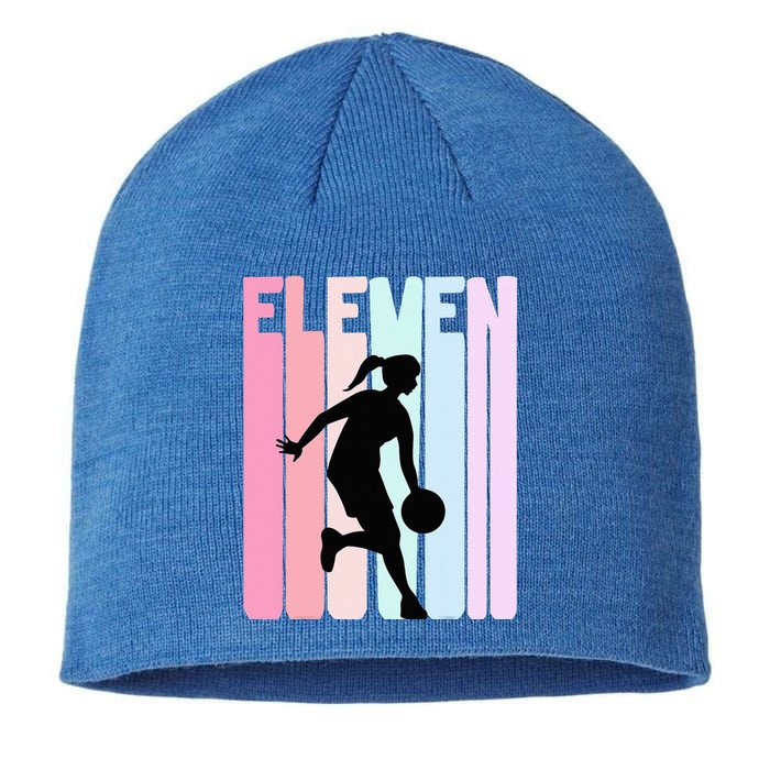 11th Birthday Retro Basketball Player 11 Years Old Sustainable Beanie