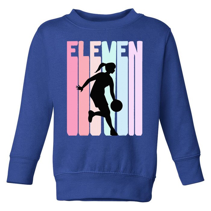 11th Birthday Retro Basketball Player 11 Years Old Toddler Sweatshirt