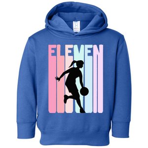 11th Birthday Retro Basketball Player 11 Years Old Toddler Hoodie