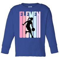 11th Birthday Retro Basketball Player 11 Years Old Toddler Long Sleeve Shirt