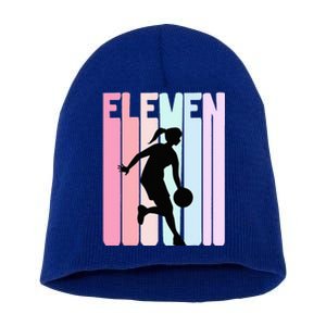 11th Birthday Retro Basketball Player 11 Years Old Short Acrylic Beanie