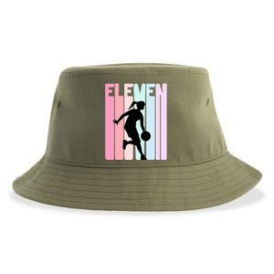 11th Birthday Retro Basketball Player 11 Years Old Sustainable Bucket Hat