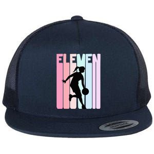 11th Birthday Retro Basketball Player 11 Years Old Flat Bill Trucker Hat