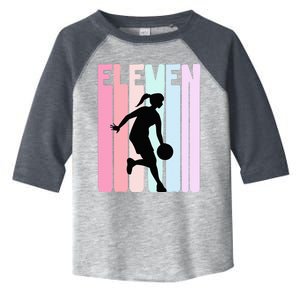 11th Birthday Retro Basketball Player 11 Years Old Toddler Fine Jersey T-Shirt