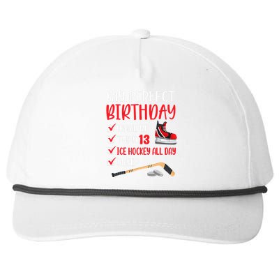 13th Birthday Retro Ice Hockey 13 Years Old Snapback Five-Panel Rope Hat