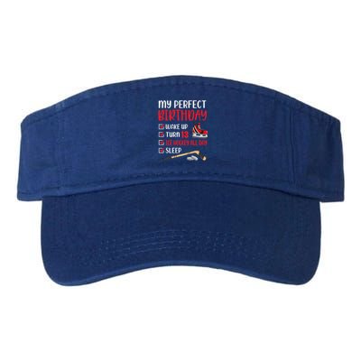 13th Birthday Retro Ice Hockey 13 Years Old Valucap Bio-Washed Visor