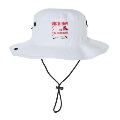 13th Birthday Retro Ice Hockey 13 Years Old Legacy Cool Fit Booney Bucket Hat