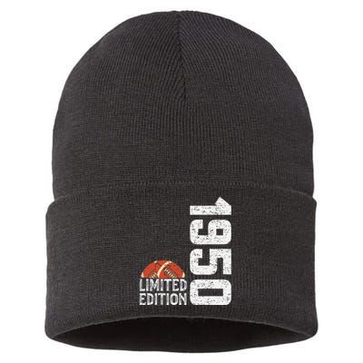 1950 Birthday Rugby Limited Edition Born In 1950 Sustainable Knit Beanie