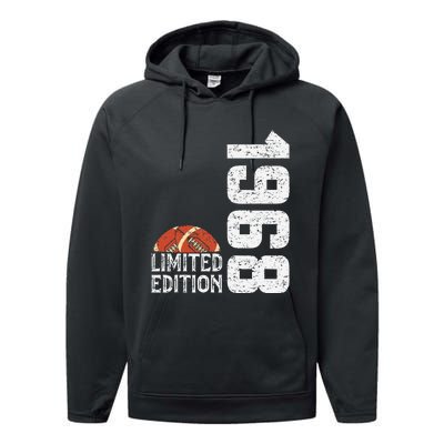 1968 Birthday Rugby Limited Edition Born In 1968 Performance Fleece Hoodie