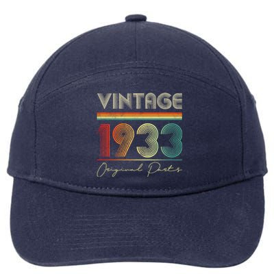 1933 Birthday Retro Original Parts 90th Birthday 7-Panel Snapback Hat