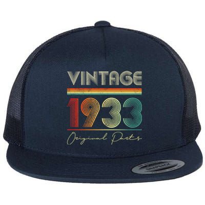 1933 Birthday Retro Original Parts 90th Birthday Flat Bill Trucker Hat