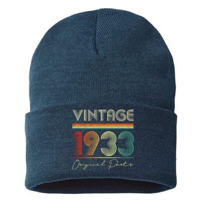 1933 Birthday Retro Original Parts 90th Birthday Sustainable Knit Beanie