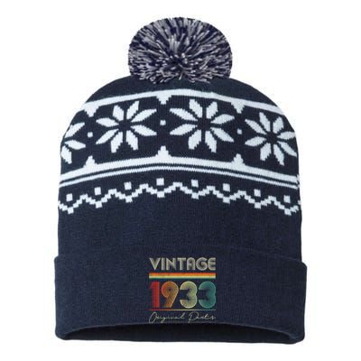 1933 Birthday Retro Original Parts 90th Birthday USA-Made Snowflake Beanie