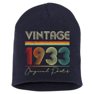 1933 Birthday Retro Original Parts 90th Birthday Short Acrylic Beanie