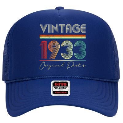 1933 Birthday Retro Original Parts 90th Birthday High Crown Mesh Back Trucker Hat