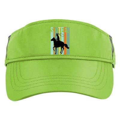 16th Birthday Retro Rodeo Horse Lovers Cow Rider Teen Gift Adult Drive Performance Visor