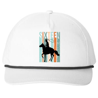 16th Birthday Retro Rodeo Horse Lovers Cow Rider Teen Gift Snapback Five-Panel Rope Hat