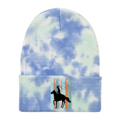 16th Birthday Retro Rodeo Horse Lovers Cow Rider Teen Gift Tie Dye 12in Knit Beanie