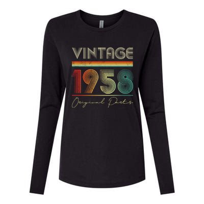 1958 Birthday Retro Original Parts 65th Birthday Womens Cotton Relaxed Long Sleeve T-Shirt