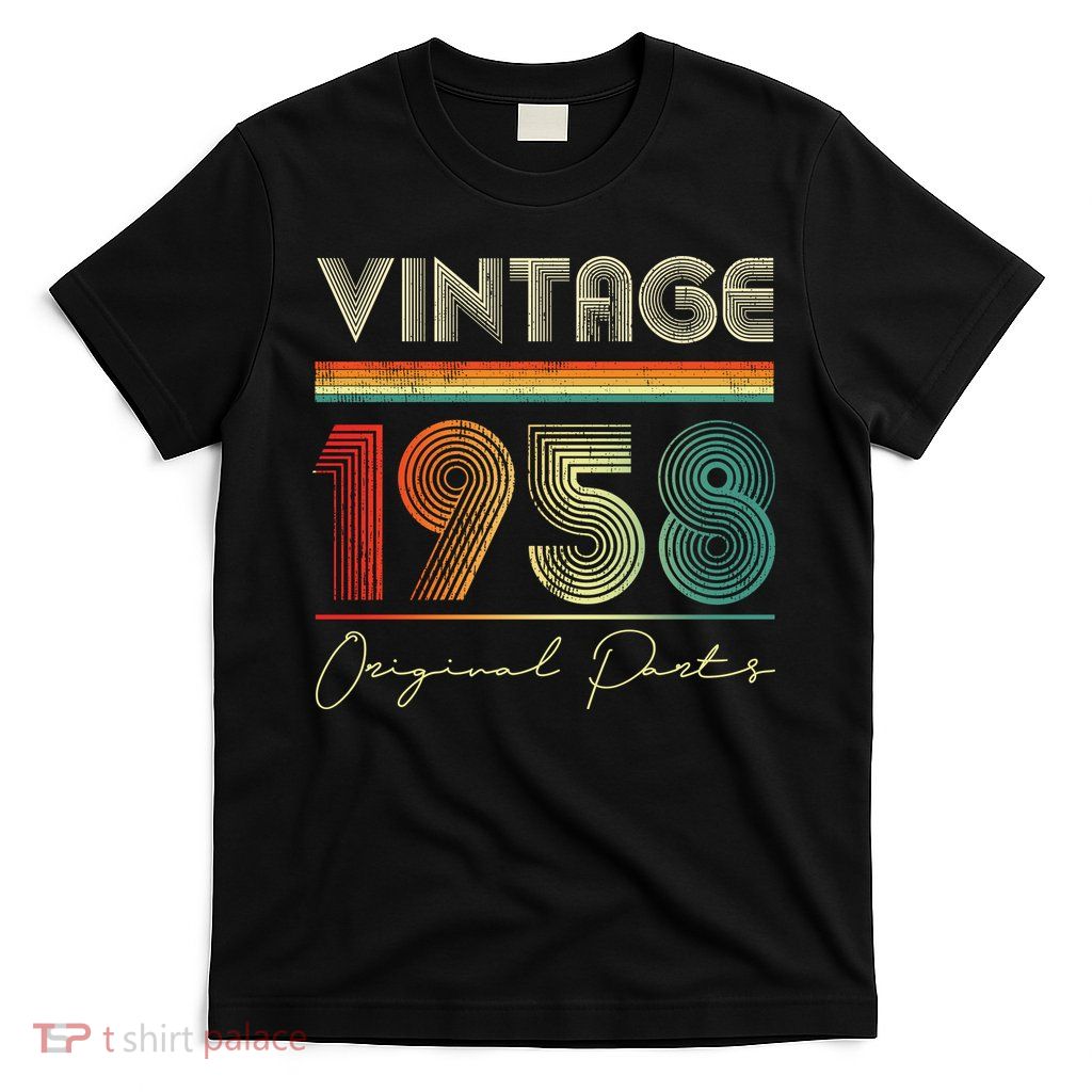 1958 Birthday Retro Original Parts 65th Birthday T-Shirt