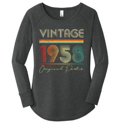 1958 Birthday Retro Original Parts 65th Birthday Women's Perfect Tri Tunic Long Sleeve Shirt