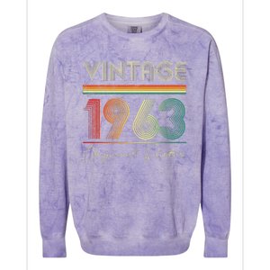 1963 Birthday Retro Original Parts 60th Birthday Colorblast Crewneck Sweatshirt