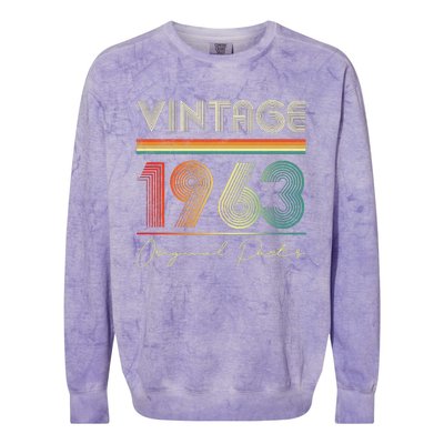 1963 Birthday Retro Original Parts 60th Birthday Colorblast Crewneck Sweatshirt