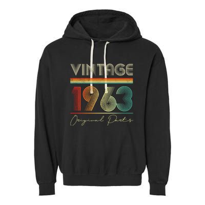 1963 Birthday Retro Original Parts 60th Birthday Garment-Dyed Fleece Hoodie